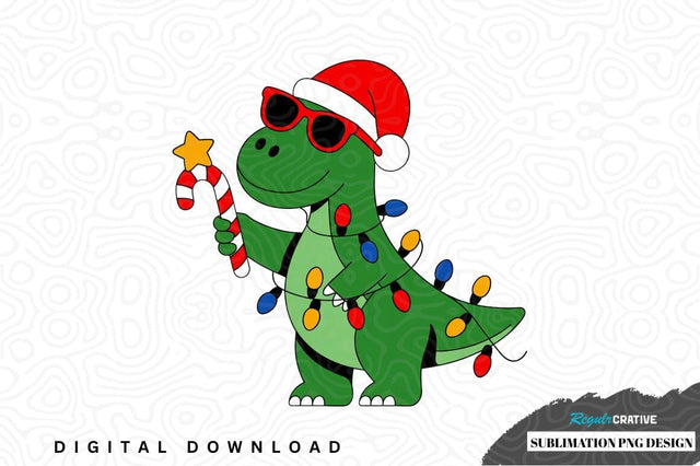 Christmas dinosaur sublimation png design Sublimation Regulrcrative 