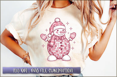 Christmas Disco Snowman Winter Sublimation Sublimation Shetara Begum 
