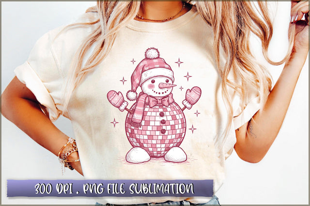 Christmas Disco Snowman Winter Sublimation Sublimation Shetara Begum 