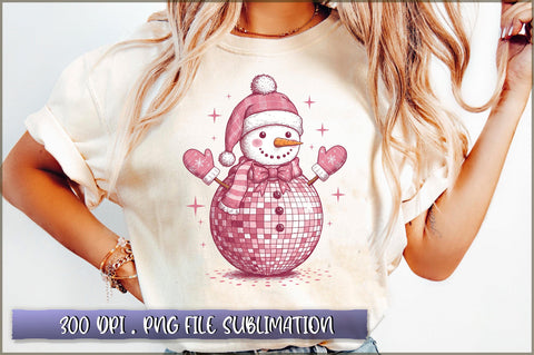 Christmas Disco Snowman Winter Sublimation Sublimation Shetara Begum 