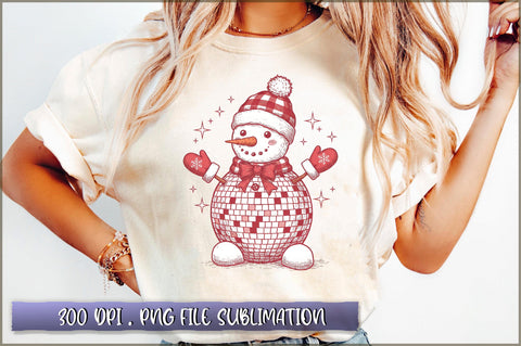 Christmas Disco Snowman Winter Sublimation Sublimation Shetara Begum 
