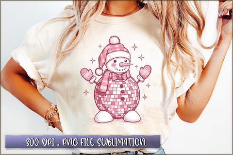 Christmas Disco Snowman Winter Sublimation Sublimation Shetara Begum 
