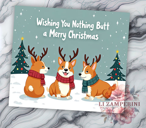 Christmas Dog 20 oz Skinny Tumbler Sublimation Design, Straight & Tapered Tumbler Png, Funny Holiday Dog Butt Tumbler Png, Digital Download PNG Sublimation Li Zamperini 