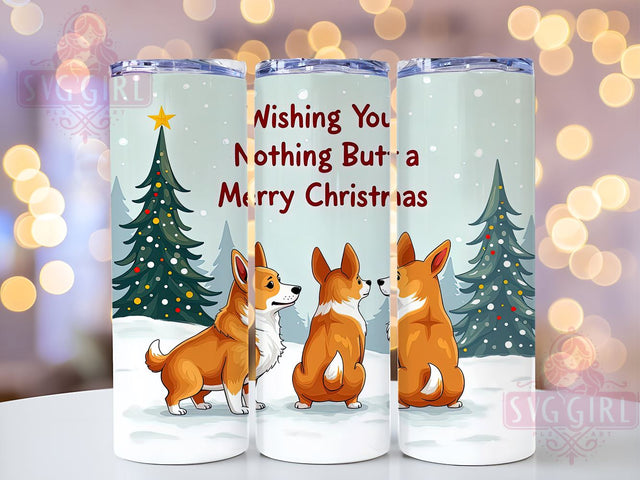 Christmas Dog 20oz Tumbler Wrap Sublimation Design, Straight Tapered Tumbler Wrap, Funny Holiday Dog Butt Tumbler Png, Instant Digital Download Sublimation SvggirlplusArt 