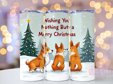 Christmas Dog 20oz Tumbler Wrap Sublimation Design, Straight Tapered Tumbler Wrap, Funny Holiday Dog Butt Tumbler Png, Instant Digital Download Sublimation SvggirlplusArt 