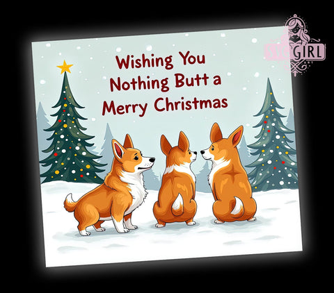 Christmas Dog 20oz Tumbler Wrap Sublimation Design, Straight Tapered Tumbler Wrap, Funny Holiday Dog Butt Tumbler Png, Instant Digital Download Sublimation SvggirlplusArt 