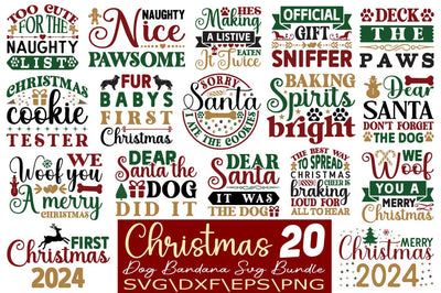 Christmas Dog Bandana SVG Bundle SVG Angelina750 