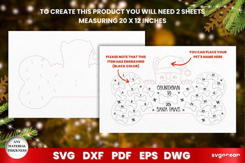 Christmas Dog Countdown Calendar SVG SvgOcean 