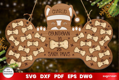 Christmas Dog Countdown Calendar SVG SvgOcean 