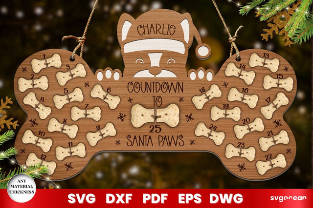 Christmas Dog Countdown Calendar SVG SvgOcean 