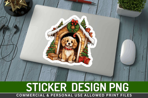 Christmas dog House Stickers Design Sublimation Regulrcrative 