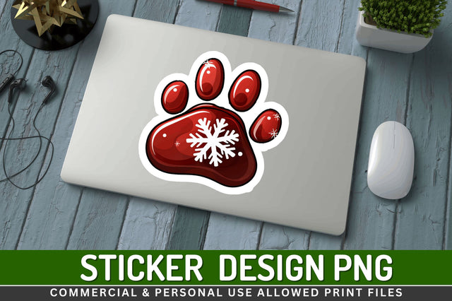 Christmas dog paw clipart Stickers Design Sublimation Regulrcrative 