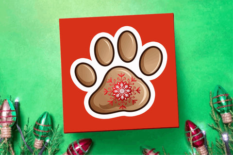 Christmas dog paw Stickers Design Sublimation Regulrcrative 