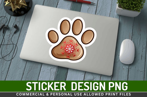 Christmas dog paw Stickers Design Sublimation Regulrcrative 