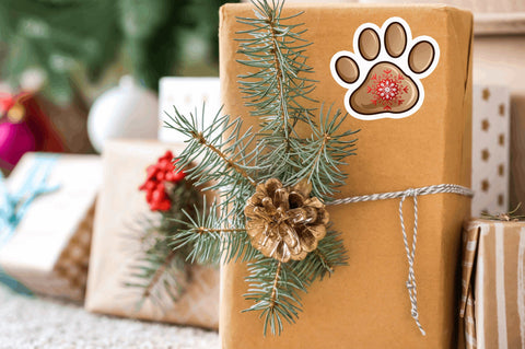 Christmas dog paw Stickers Design Sublimation Regulrcrative 