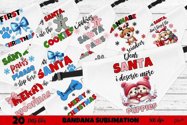 Christmas Dog Quote Bundle, Bandana Sublimation PNG Sublimation Olga Terlyanskaya 