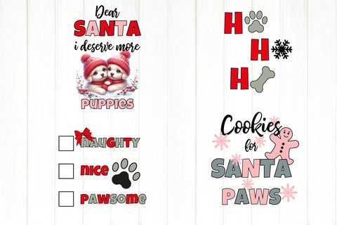 Christmas Dog Quote Bundle, Bandana Sublimation PNG Sublimation Olga Terlyanskaya 