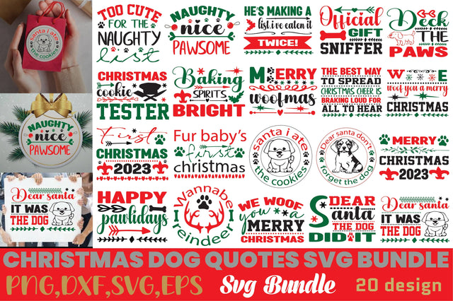 CHRISTMAS DOG QUOTES SVG BUNDLE SVG Angelina750 
