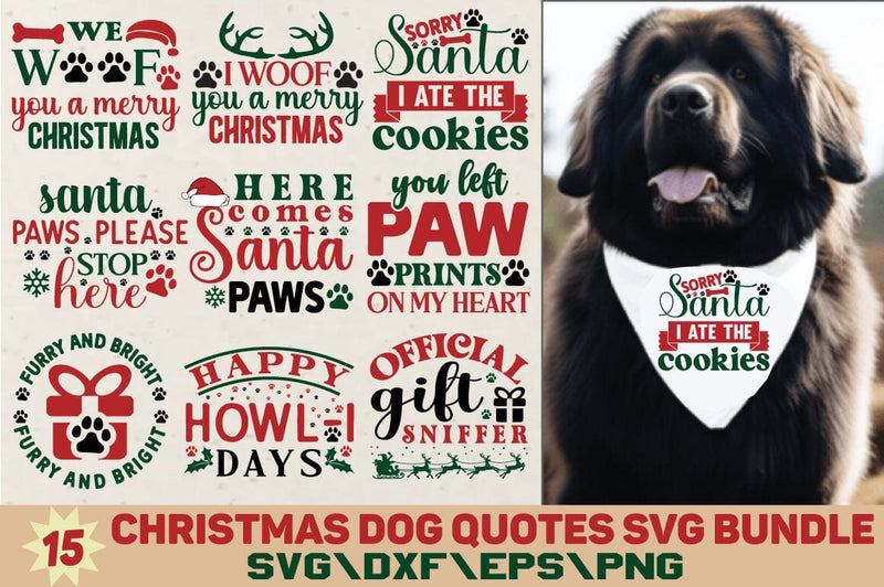 Christmas Dog Quotes Svg Bundle SVG Angelina750 