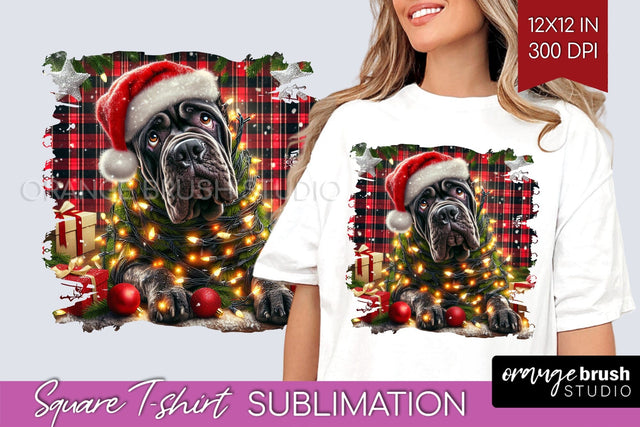Christmas Dog Square Tshirt PNG Sublimation OrangeBrushStudio 