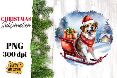 Christmas dog sublimation design. funny dog illustration Sublimation Yustaf Art Store 