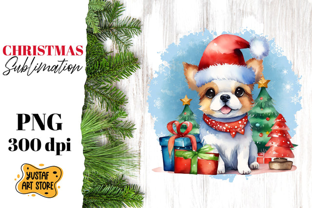 Christmas dog sublimation design. funny dog illustration Sublimation Yustaf Art Store 