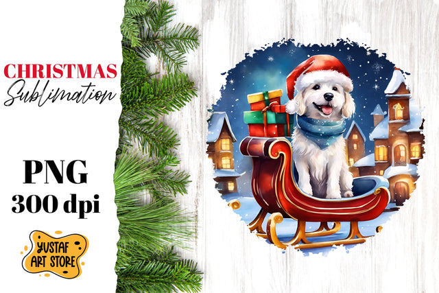 Christmas dog sublimation design. funny dog illustration Sublimation Yustaf Art Store 