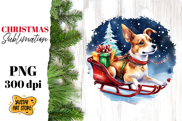 Christmas dog sublimation design. funny dog illustration Sublimation Yustaf Art Store 