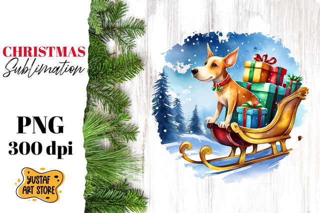 Christmas dog sublimation design. funny dog illustration Sublimation Yustaf Art Store 