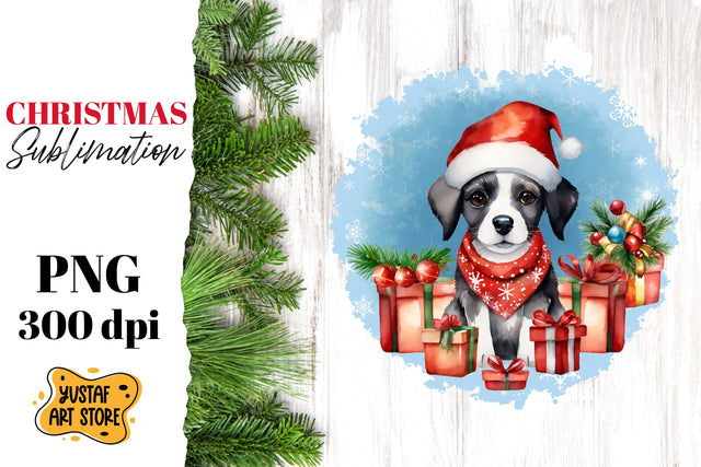 Christmas dog sublimation design. funny dog illustration Sublimation Yustaf Art Store 