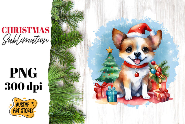 Christmas dog sublimation design. funny dog illustration Sublimation Yustaf Art Store 