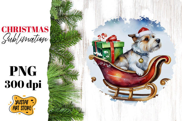Christmas dog sublimation design. funny dog illustration Sublimation Yustaf Art Store 