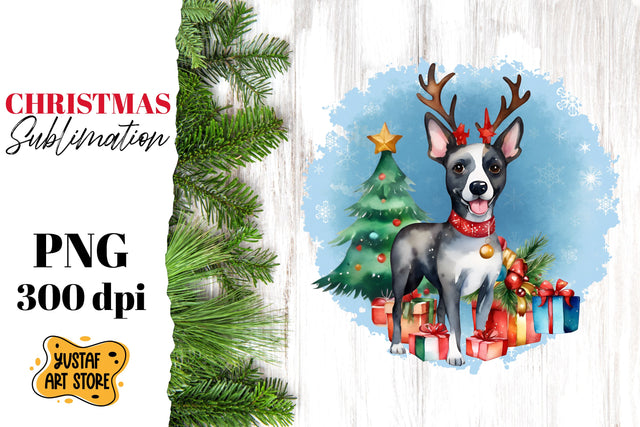Christmas dog sublimation design. funny dog illustration Sublimation Yustaf Art Store 