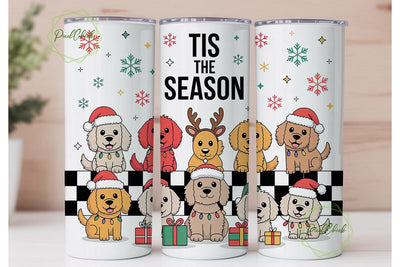 Christmas Dogs 20oz Tumbler Wrap Sublimation PixelChick 