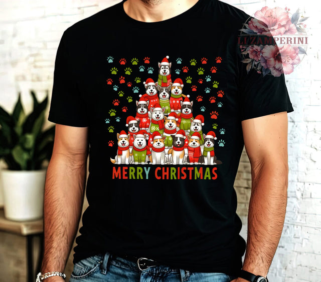 Christmas Dogs, Merry Christmas, PNG Download, Digital Sublimation, Dog Lover Gift, Holiday Decor, Cute Dog Graphics, Festive Pet Design Sublimation Li Zamperini 