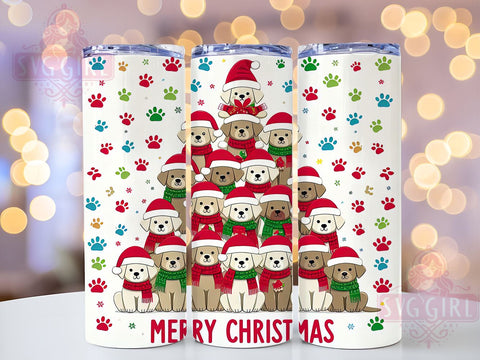 Christmas Dogs, Merry Christmas, Tumbler Wrap, PNG Design, Sublimation Art, Holiday Drinkware, Dog Lover Gifts, Festive Decor Sublimation SvggirlplusArt 