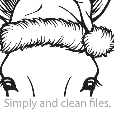 Christmas Donkey Head with Santa Hat SVG TribaliumArtSF 