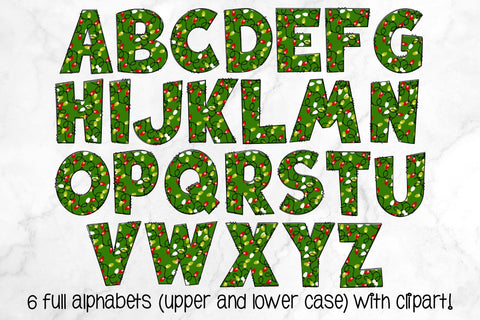 Christmas Doodle Alphabet, Snowman Set With Clipart PNG SVG Crafty Mama Studios 