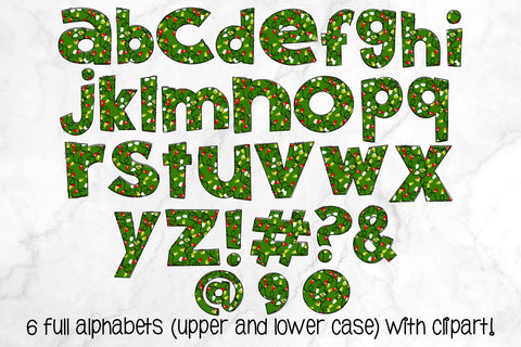 Christmas Doodle Alphabet, Snowman Set With Clipart PNG SVG Crafty Mama Studios 