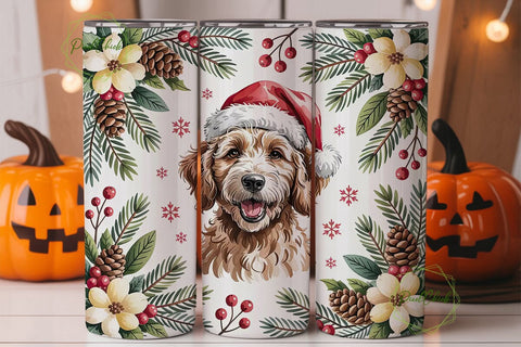 Christmas Doodle Dog 20oz Tumbler Design Sublimation PixelChick 