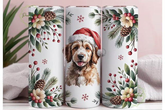 Christmas Doodle Dog 20oz Tumbler Design Sublimation PixelChick 