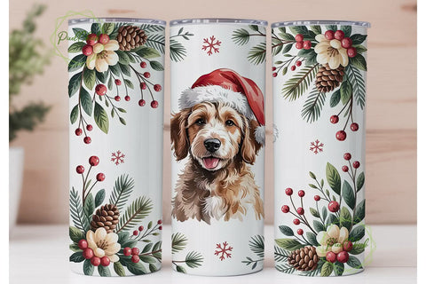 Christmas Doodle Dog 20oz Tumbler Design Sublimation PixelChick 