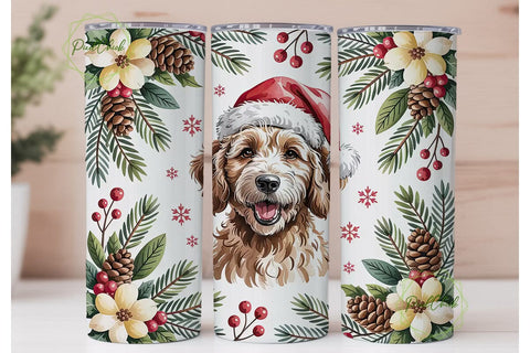 Christmas Doodle Dog 20oz Tumbler Design Sublimation PixelChick 