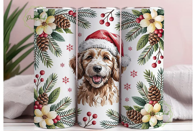 Christmas Doodle Dog 20oz Tumbler Design Sublimation PixelChick 