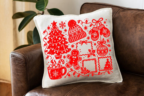 Christmas Doodle Red Coquette PNG Design SVG DesignDestine 