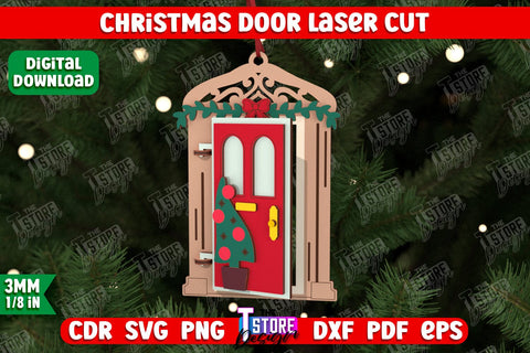 Christmas Door Bundle | Holiday Décor | New Year | Christmas Tree Toy | CNC Files SVG The T Store Design 
