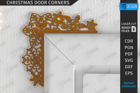 Christmas Door Corners Laser Cut Bundle | Door Sign | Porch Decorating | Wall Décor | CNC Files SVG Fly Design 