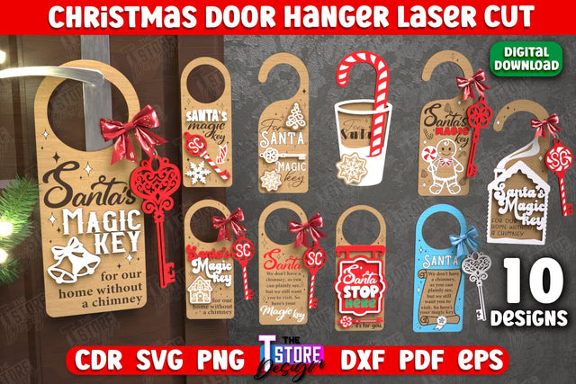 Christmas Door Hanger Bundle | Porch Sign | Holiday Decorations | Home Decor | CNC Files SVG The T Store Design 
