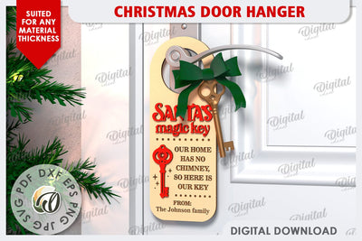 Christmas Door Hanger Laser Cut Design. Christmas Decor SVG SVG Evgenyia Guschina 