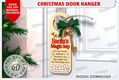 Christmas Door Hanger Laser Cut Design. Christmas Decor SVG SVG Evgenyia Guschina 